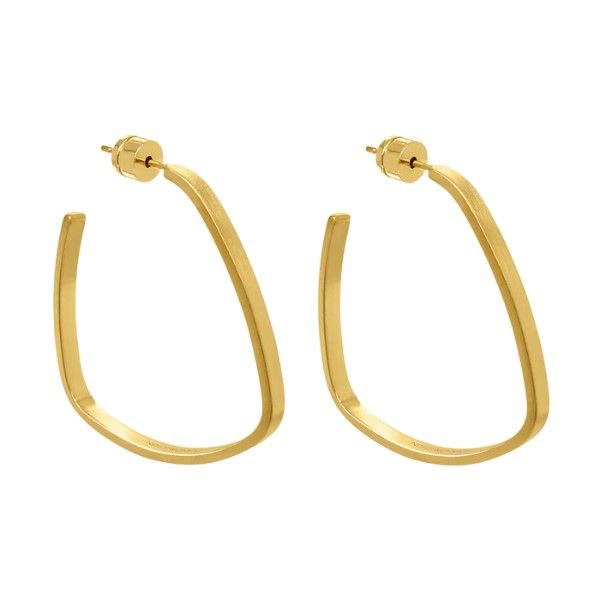 22k Yellow Gold Plated Small Square Hoop Earrings Dickinson Jewelers Dunkirk, MD