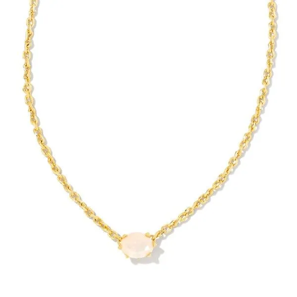 14k Gold Plated "Cailin" Pendant Necklace (OCTOBER) in Champagne Opal Crystal Dickinson Jewelers Dunkirk, MD