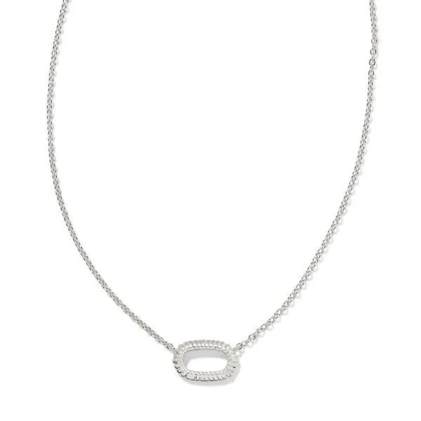 Rhodium Plated "Elisa" Ridge Open Frame Necklace Dickinson Jewelers Dunkirk, MD