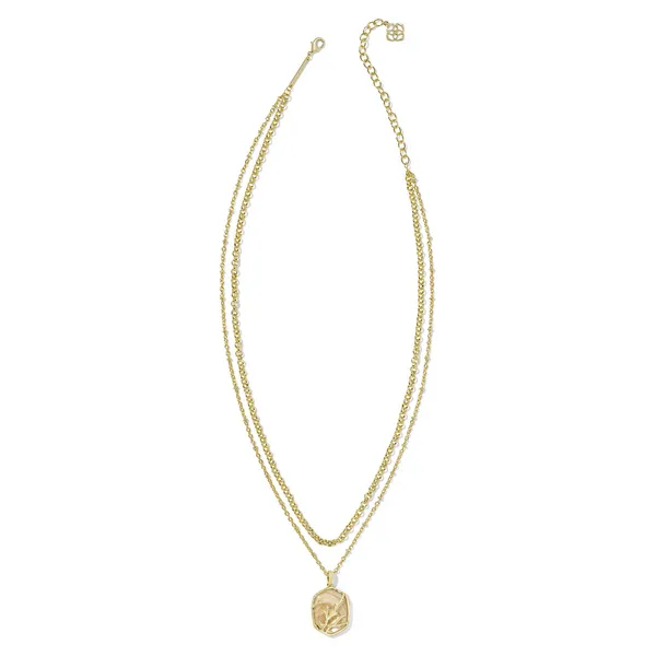 14k Gold Plated "Daphne" Coral Frame Multistrand Necklace in Iridescent Abalone Image 2 Dickinson Jewelers Dunkirk, MD