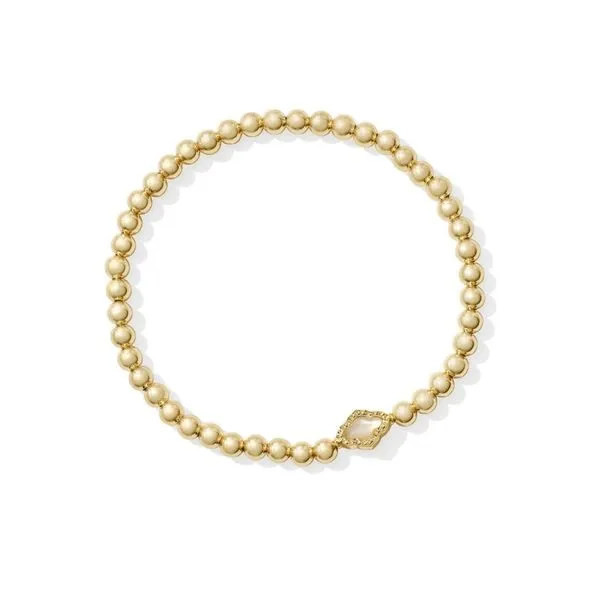 14k Gold Plated "Abbie" Stretch Bracelet in Natural MOP Dickinson Jewelers Dunkirk, MD