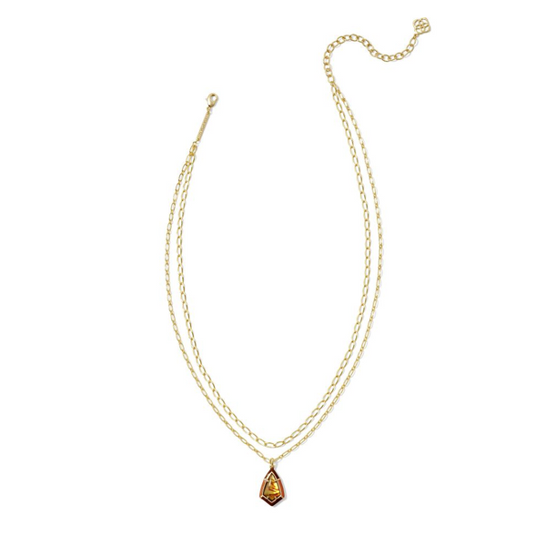 14k Gold Plated Marbled Amber Illusion Necklace Image 2 Dickinson Jewelers Dunkirk, MD