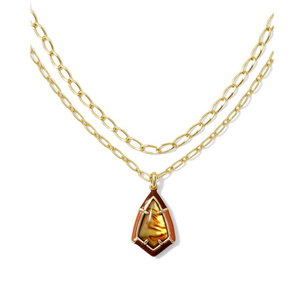 14k Gold Plated Marbled Amber Illusion Necklace Dickinson Jewelers Dunkirk, MD