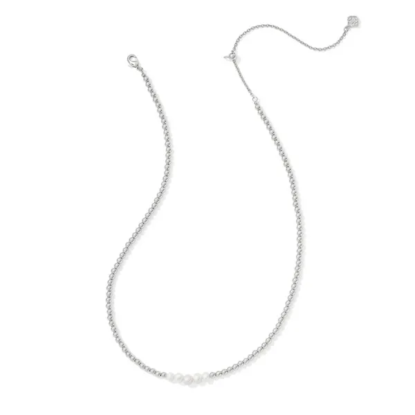 Rhodium Plated "Eve" Beaded Strand Necklace Image 2 Dickinson Jewelers Dunkirk, MD