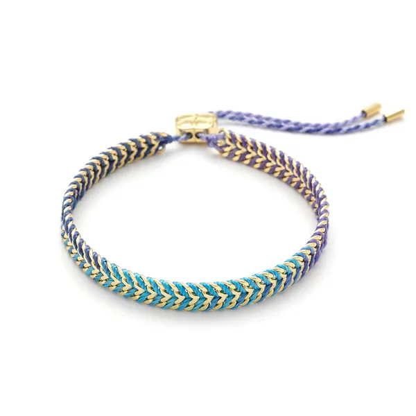 Handmade - Gold Plated "Iztac" Blue Ombré Woven Bracelet Dickinson Jewelers Dunkirk, MD