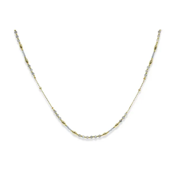 14k Gold Plated "Horus" Labradorite Gemstone Beaded Necklace Dickinson Jewelers Dunkirk, MD