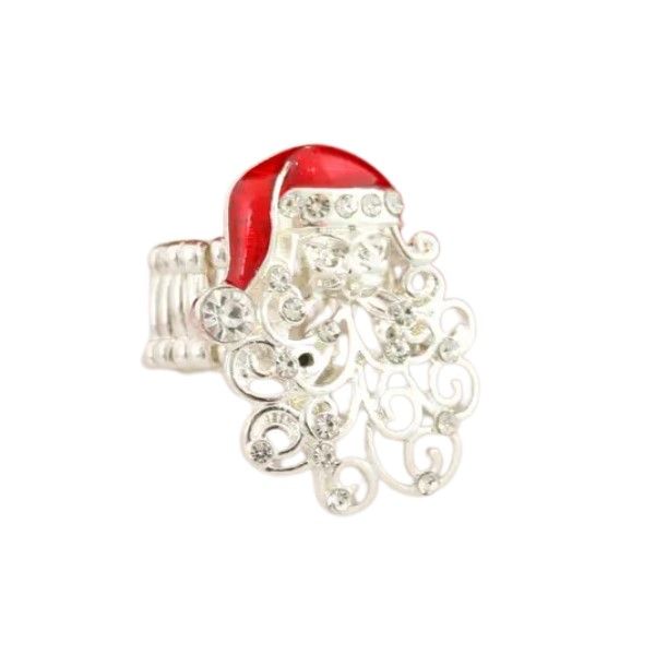 Silvertone Santa Stretch Ring Dickinson Jewelers Dunkirk, MD