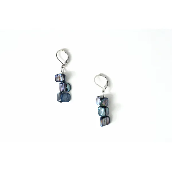 Midnight Mother of Pearl Nugget Dangle Earrings Dickinson Jewelers Dunkirk, MD