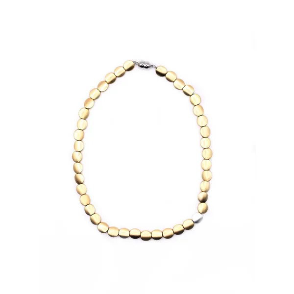Goldtone Discs with 1 Silvertone Disc Necklace Dickinson Jewelers Dunkirk, MD