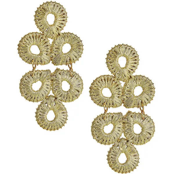 Goldtone Straw Ginger Post Earrings in Gold Dickinson Jewelers Dunkirk, MD