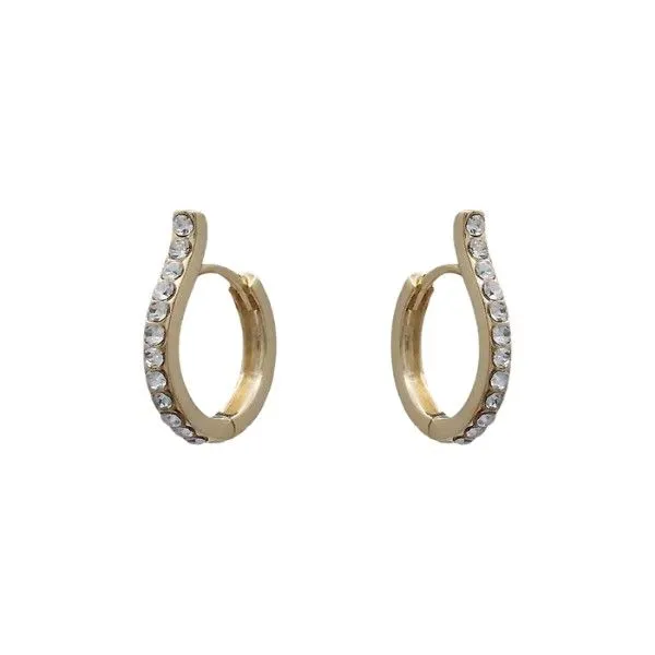 14k Gold Plated CZ Tiny Huggie Hoop Earrings Dickinson Jewelers Dunkirk, MD