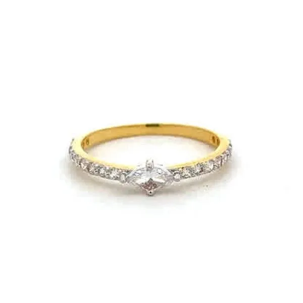 14k Gold Plated Marquise Cut CZ and Round Sides Ring Dickinson Jewelers Dunkirk, MD