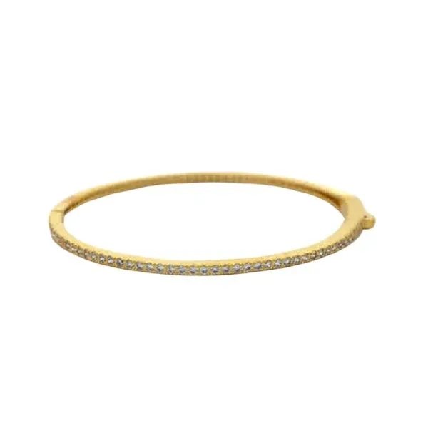 14k Gold Plated Thin CZ Double Sided Bangle Dickinson Jewelers Dunkirk, MD