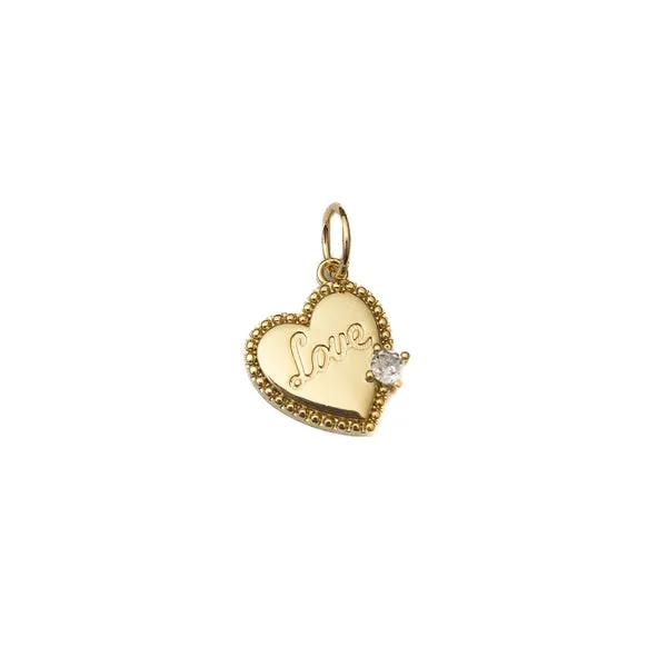 Gold Plated Love Heart Charm Dickinson Jewelers Dunkirk, MD