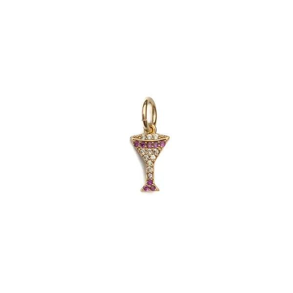 Gold Plated Pink Martini Charm Dickinson Jewelers Dunkirk, MD