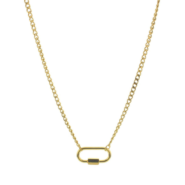 Gold Plated 16-18" Carabiner Charm Chain Dickinson Jewelers Dunkirk, MD