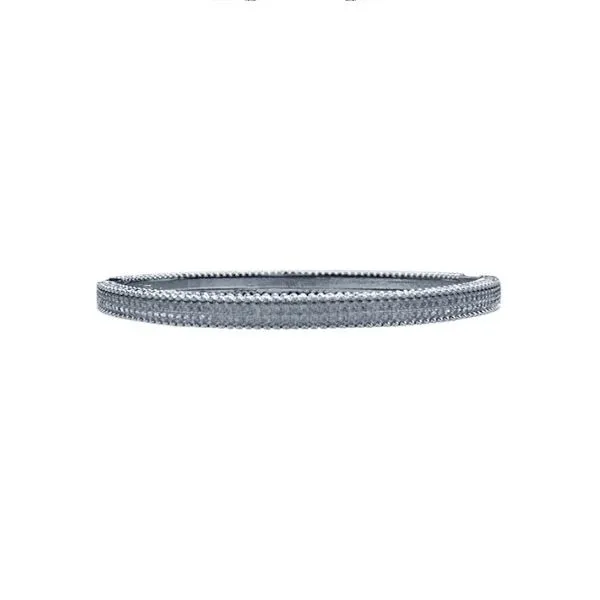 Rhodium Plated Pave CZ Double Row Bangle Dickinson Jewelers Dunkirk, MD
