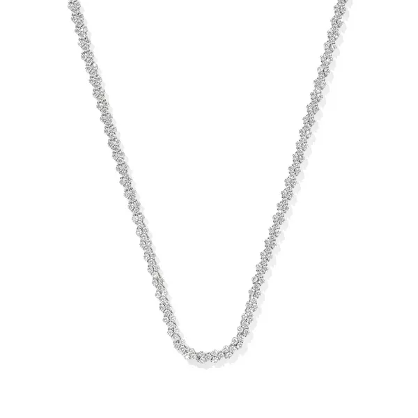 Rhodium Plated "Emery" Tennis Necklace in White Crystal Dickinson Jewelers Dunkirk, MD
