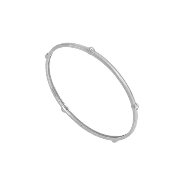 Palladium Plated Orsay Pave CZ Bangle Bracelet Dickinson Jewelers Dunkirk, MD