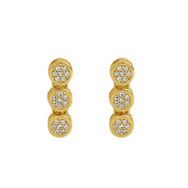 22k Yellow Gold Plated Pave CZ Droplet Earrings Dickinson Jewelers Dunkirk, MD