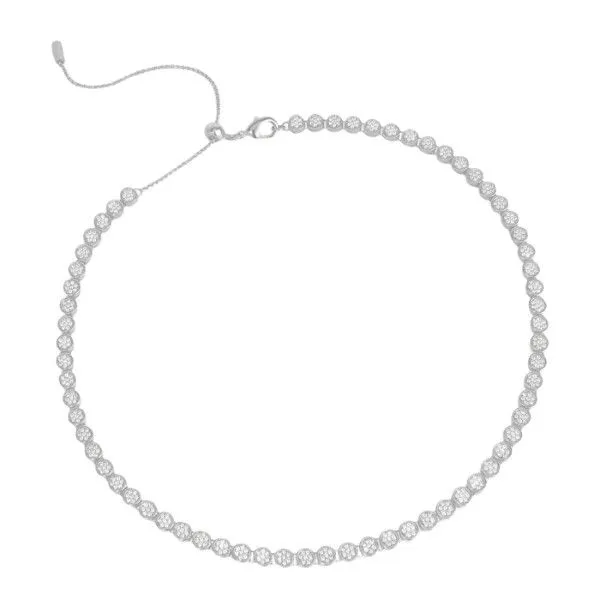 Palladium Plated 19" Adj Mirabeau Pave CZ Necklace Dickinson Jewelers Dunkirk, MD