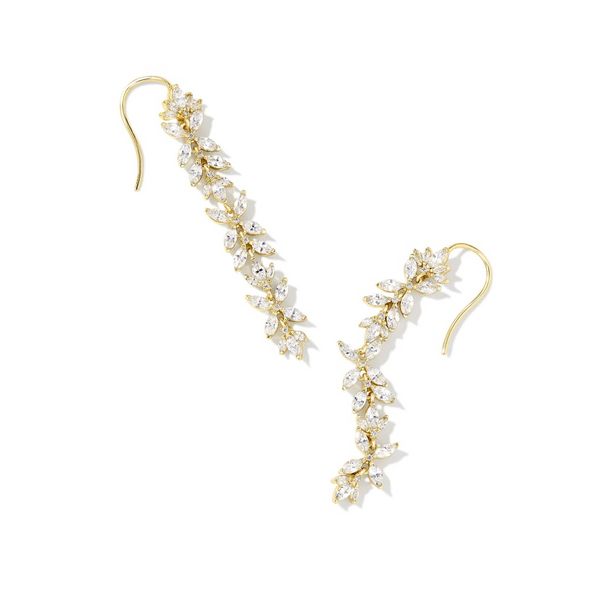 Rosalie Linear Earrings in White Crystal Dickinson Jewelers Dunkirk, MD