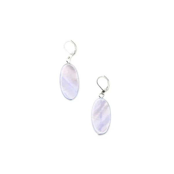 Boutique Jewelry - Oval MOP Light Blue Leverback Earrings Dickinson Jewelers Dunkirk, MD