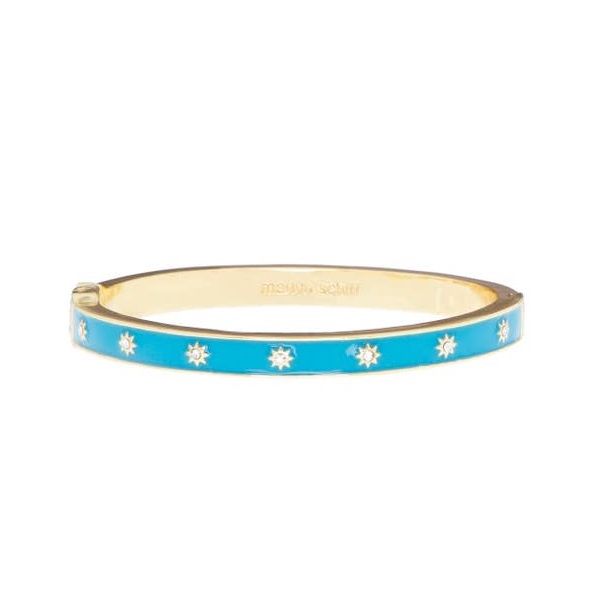 14k Gold Plated Turquoise Enamel Mini Starburst Bangle Bracelet Dickinson Jewelers Dunkirk, MD