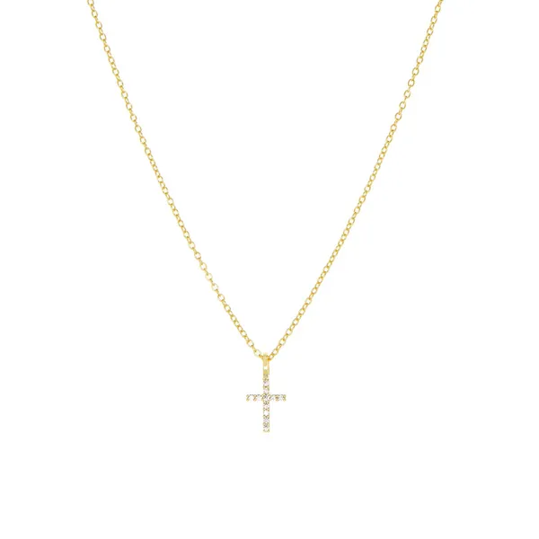 14k Gold Plated Pave Accented Cross Pendant Dickinson Jewelers Dunkirk, MD