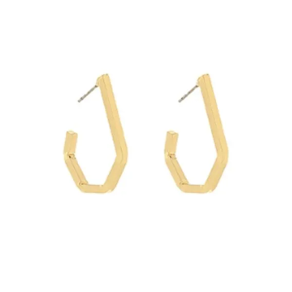 Goldtone Open Teardrop Angled Post Earrings Dickinson Jewelers Dunkirk, MD