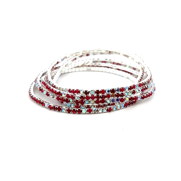 Silvertone Multicolor Crystal Bracelet Set Dickinson Jewelers Dunkirk, MD