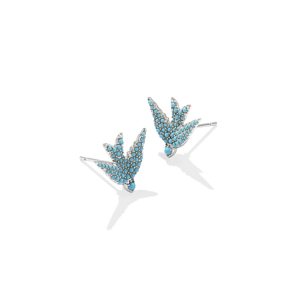 Rhodium Plated Bird Stud Earrings Dickinson Jewelers Dunkirk, MD