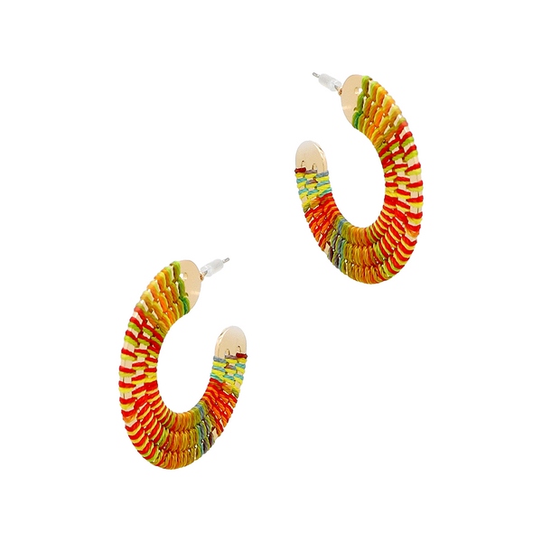 Goldtone Multicolor Flat Hoop Earrings Dickinson Jewelers Dunkirk, MD