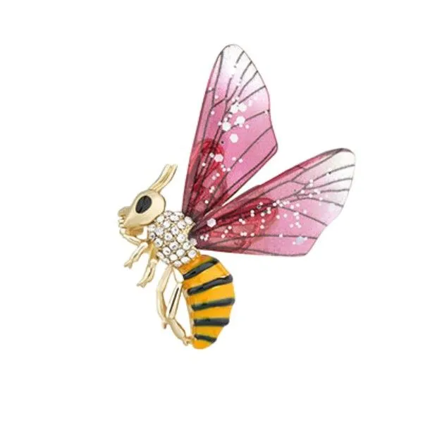 Goldtone Handmade Pink Bumblee Brooch Dickinson Jewelers Dunkirk, MD