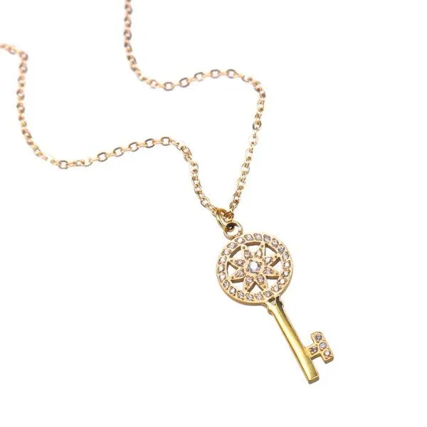 Goldtone Key Pendant on Chain Dickinson Jewelers Dunkirk, MD