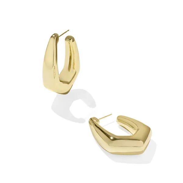 14k Gold Plated "Kaia" Polished Hoop Earrings Dickinson Jewelers Dunkirk, MD