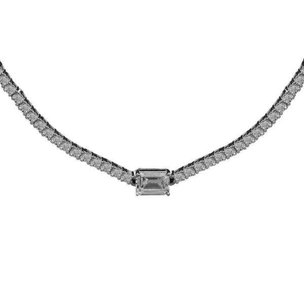 Boutique Jewelry Rhodium Plated CZ Tennis Necklace Dickinson Jewelers Dunkirk, MD