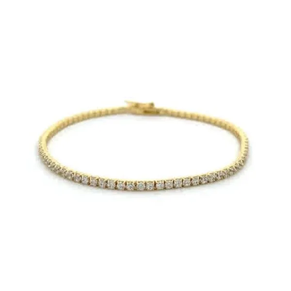 Boutique Jewelry 14k Gold Plated Thin CZ Tennis Bracelet Dickinson Jewelers Dunkirk, MD