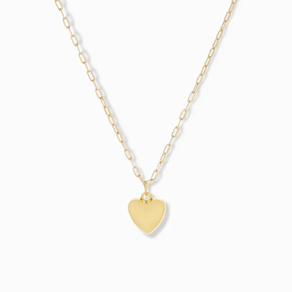Gold Plated Small Puffy Heart Pendant on Chain Dickinson Jewelers Dunkirk, MD