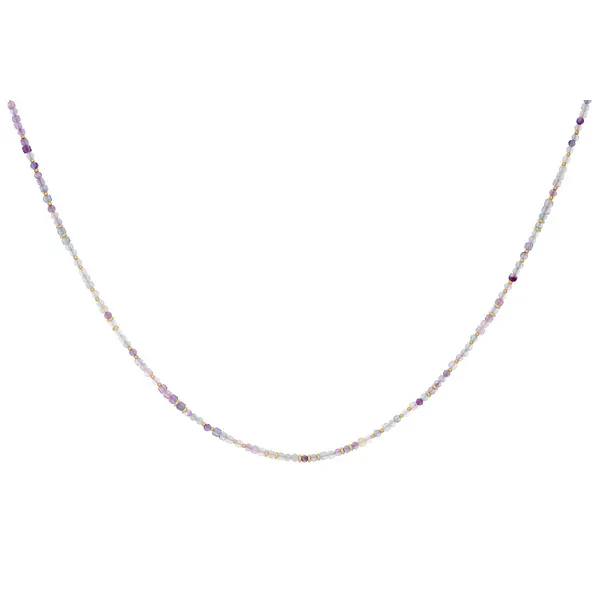 Gold Plated "Allegra" Rainbow Fluorite Crystal Beads Gemstone Necklace Dickinson Jewelers Dunkirk, MD