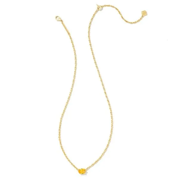 Gold Plated Yellow Crystal Pendant Necklace Image 2 Dickinson Jewelers Dunkirk, MD