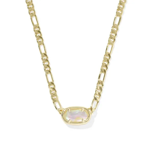 14Kt Gold Plated Iridescent Abalone Figaro Pendant Necklace Dickinson Jewelers Dunkirk, MD