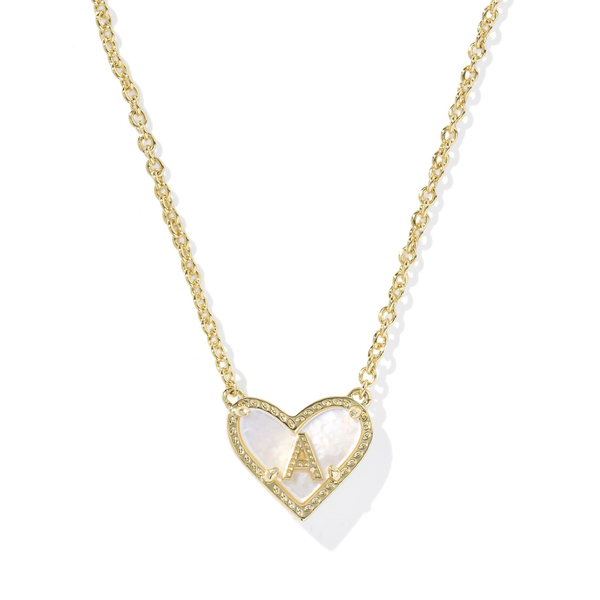 14k Gold Plated "A" Heart Letter Pendant Necklace Dickinson Jewelers Dunkirk, MD