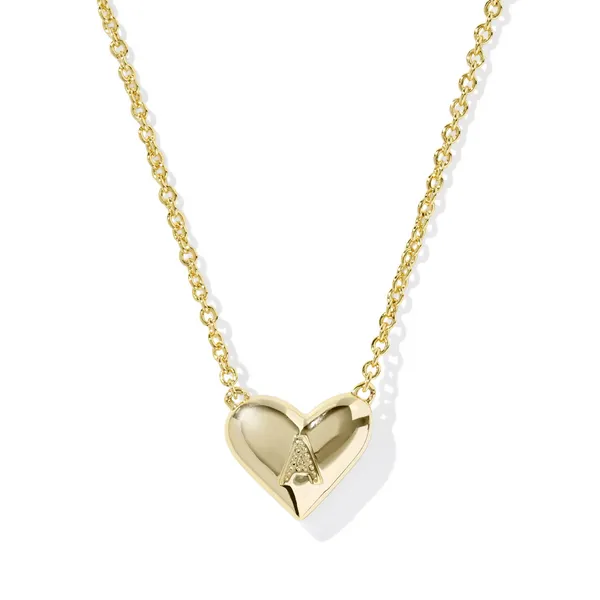 14k Gold Plated Heart Letter Pendant Necklace Image 2 Dickinson Jewelers Dunkirk, MD