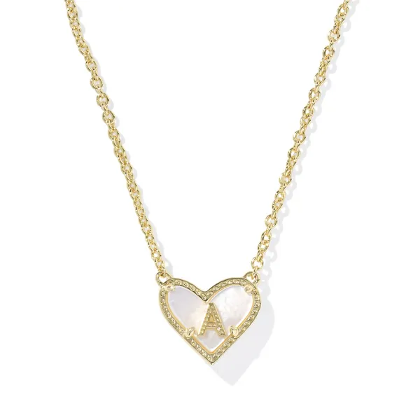 14k Gold Plated Heart Letter Pendant Necklace Dickinson Jewelers Dunkirk, MD