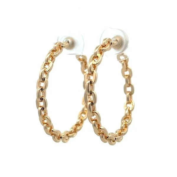 Goldtone Interlocking Link Hoop Earrings Dickinson Jewelers Dunkirk, MD