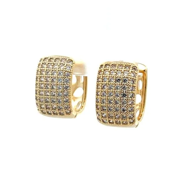 Yellowtone Pave CZ Huggie Hoop Earrings Dickinson Jewelers Dunkirk, MD