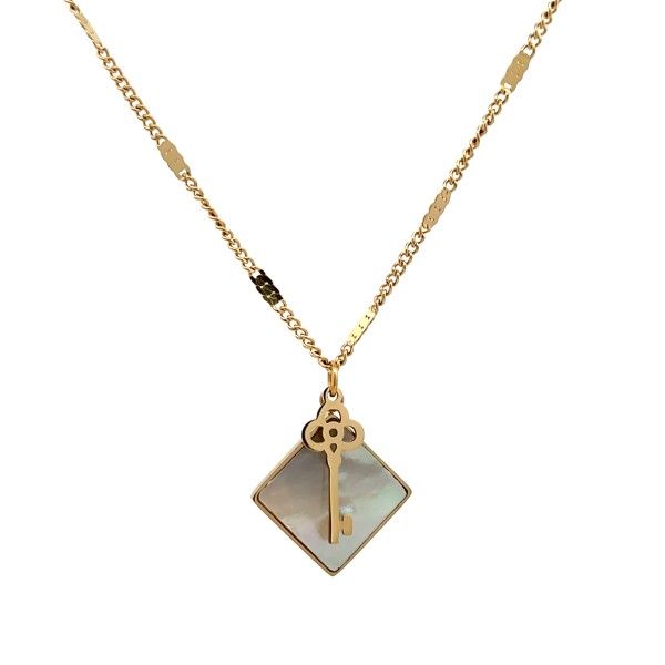 Yellowtone Mother of Pearl Key Pendant on Fancy Chain Dickinson Jewelers Dunkirk, MD