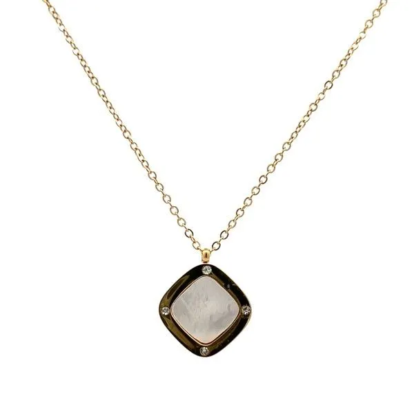 Yellowtone MOP and CZ Cushion Shape Pendant Dickinson Jewelers Dunkirk, MD