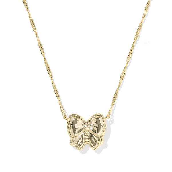 14K Gold Plated Ivory MOP Bow Pendant Necklace Image 2 Dickinson Jewelers Dunkirk, MD